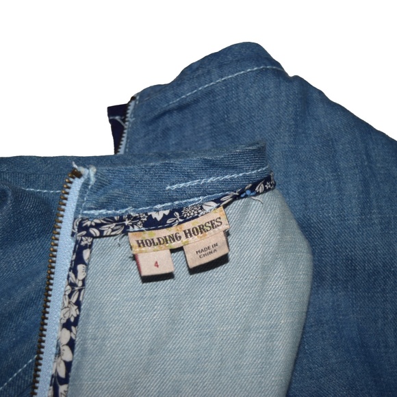 Anthropologie - Holding Horses Patchwork Denim Dress - Size 4 - Picture 7 of 7